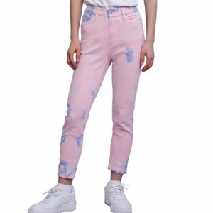 Levi's 721 High Rise Skinny Ankle Pink Tie Dye Multi-colored